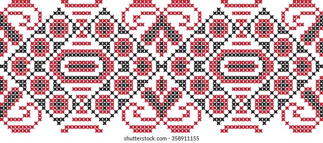 Embroidered pattern on transparent background