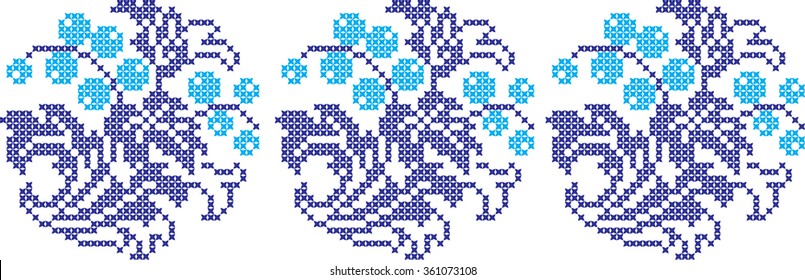 Embroidered pattern on transparent background