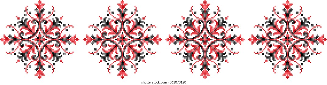 Embroidered pattern on transparent background