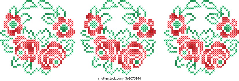 Embroidered pattern on transparent background