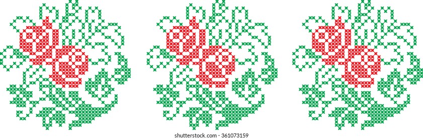 Embroidered pattern on transparent background