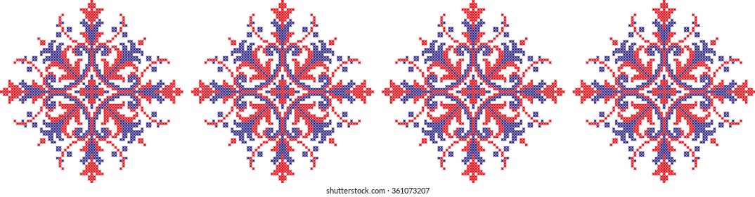 Embroidered pattern on transparent background