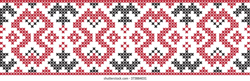 Embroidered pattern on transparent background