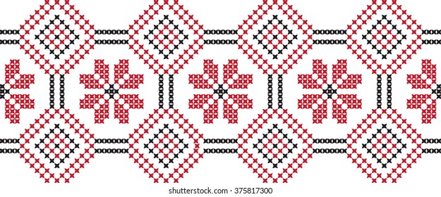 Embroidered pattern on transparent background