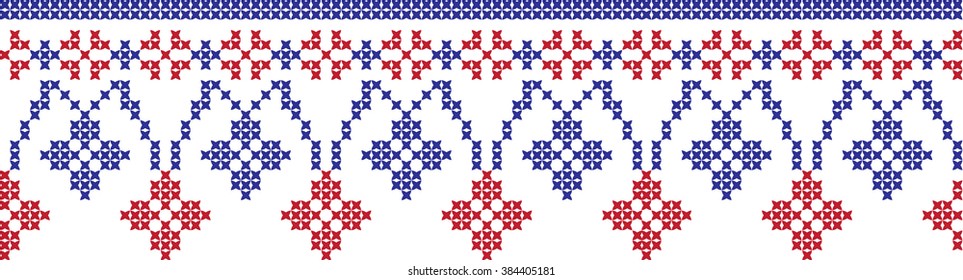 Embroidered pattern on transparent background