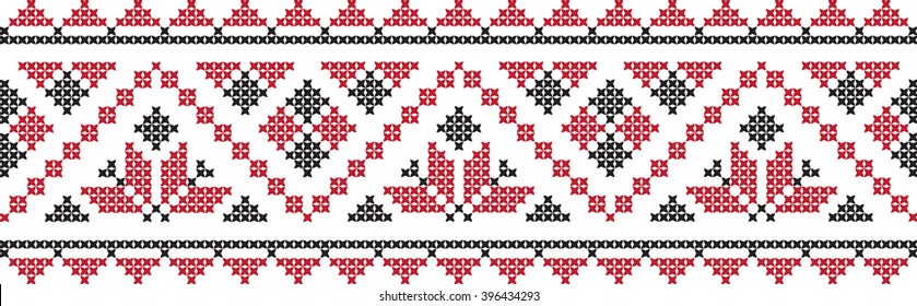 Embroidered pattern on transparent background