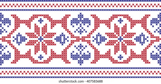 Embroidered pattern on transparent background