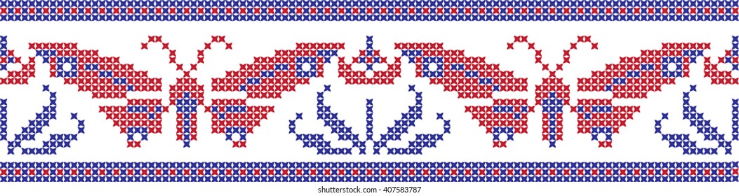 Embroidered pattern on transparent background