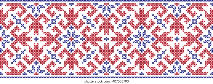 Embroidered pattern on transparent background