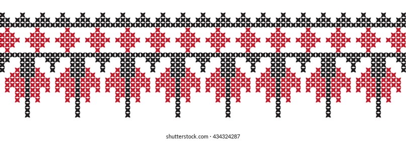 Embroidered pattern on transparent background