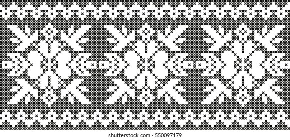 Embroidered pattern on transparent background