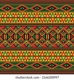 Embroidered seamless geometric pattern. Ornament for the carpet. Ethnic and tribal motifs. Colorful print of handmade. Vector illustration.