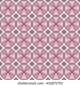 The embroidered seamless  pattern