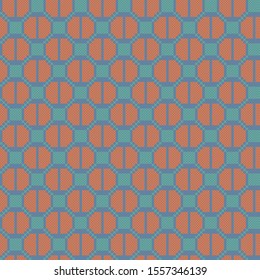Embroidered seamless pattern colorful.Imitation cross stitch.Abstract geometric background.