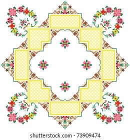 embroidered serviette like handmade cross-stitch ethnic Ukraine pattern