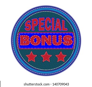 Embroidered sticker special bonus.Vector