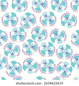 Embroidered style suzani pattern-traditional home interior element in Uzbekistan.
