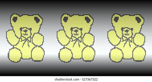embroidered teddy bear. cross-stitch.