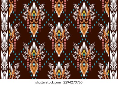 Embroidered vector seamless pattern. Colorful ornament. Ethnic and tribal motifs. aboriginal pattern. Prints for textiles. Vector illustration.