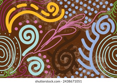 Embroidered vector seamless pattern. Colorful ornament. Ethnic and tribal motifs. aboriginal pattern. Prints for textiles. Vector illustration.
