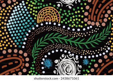 Embroidered vector seamless pattern. Colorful ornament. Ethnic and tribal motifs. aboriginal pattern. Prints for textiles. Vector illustration.