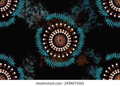 Embroidered vector seamless pattern. Colorful ornament. Ethnic and tribal motifs. aboriginal pattern. Prints for textiles. Vector illustration.