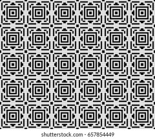 Embroidered white pattern on a black background