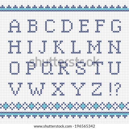 Embroidering alphabet