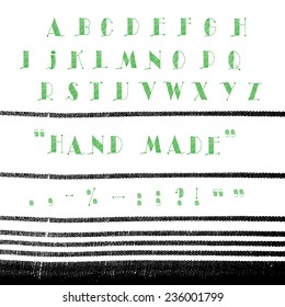 Embroidering alphabet, big letters. Uppercase
