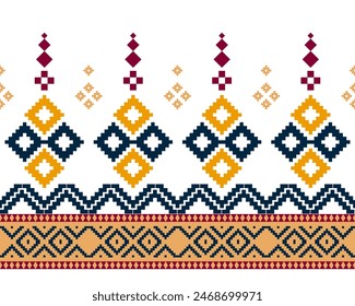 Patrón de tela étnica geométrica tradicional adornado Elementos con diseños étnicos para textiles, alfombras, ropa, sarong, bufanda, batik, abrigo, bordado, estampado, cortina, alfombra