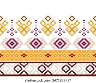 Patrón de tela étnica geométrica tradicional adornado Elementos con diseños étnicos para textiles, alfombras, ropa, sarong, bufanda, batik, abrigo, bordado, estampado, cortina, alfombra