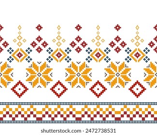 embroidery abstract Traditional geometric ethnic fabric pattern ornate elements with ethnic patterns design for textiles, rugs, clothing, sarong, scarf, batik, wrap, embroidery, print, curtain, carpet