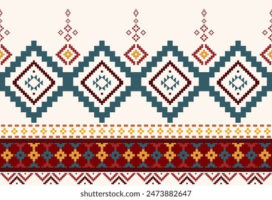 embroidery abstract Traditional geometric ethnic fabric pattern ornate elements with ethnic patterns design for textiles, rugs, clothing, sarong, scarf, batik, wrap, embroidery, print, curtain, carpet