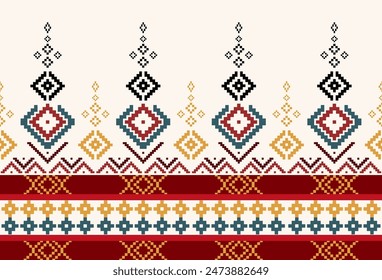 embroidery abstract Traditional geometric ethnic fabric pattern ornate elements with ethnic patterns design for textiles, rugs, clothing, sarong, scarf, batik, wrap, embroidery, print, curtain, carpet