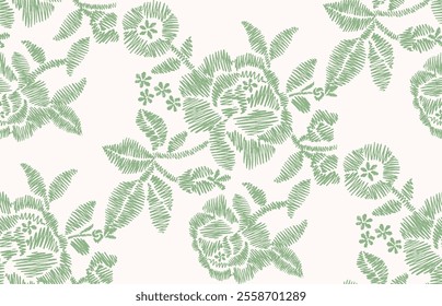 embroidery batik flower seamless pattern ornament floral texture textile background