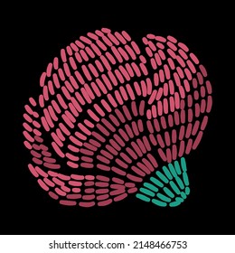 Embroidery beautiful flower constructor. Vector handmade floral ornament on dark background. Embroidery for fashion products. Elegant tiled design, best for print fabric or papper and more.