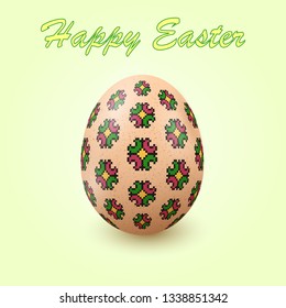 Stickerei Best Osterwelteier. Eier mit Ziergegenständen wie handgefertigte Kreuzstich-ethnische Ukraine-Muster. Vorlage für Geschenkkarte, Broschüre, Flyer, Titelblatt der Zeitschrift. Pysanka-Ornament.