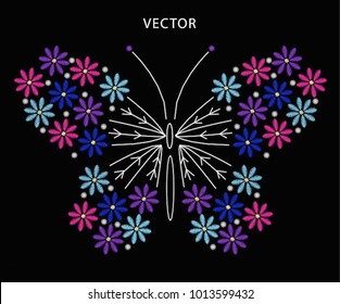 embroidery butterfly graphic
