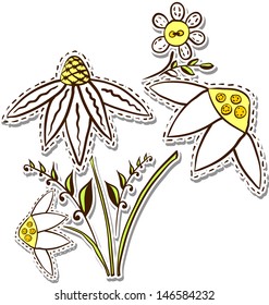 embroidery chamomiles flowers hand made