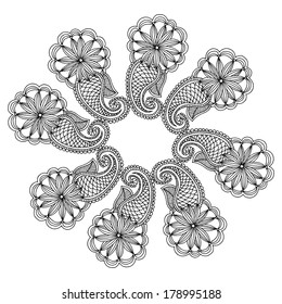 Embroidery circle pattern