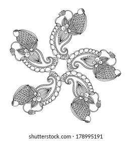 Embroidery circle pattern