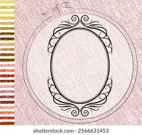 Embroidery collection. Template tambour frame with a canvas, elements from stitches. Fashionable template for design of clothes, t-shirt design...