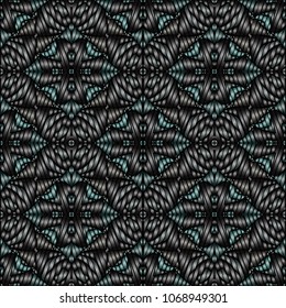 Embroidery colorful pattern with geometric ornament.
