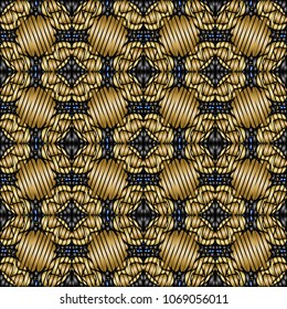 Embroidery colorful pattern with geometric ornament.