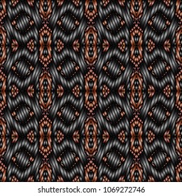 Embroidery colorful pattern with geometric ornament.