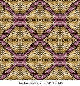 Embroidery colorful pattern with geometric ornament.