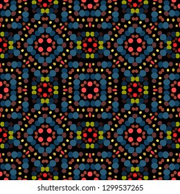 Embroidery colorful simplified ethnic  pattern . Vector  traditional folk elements   for design. 