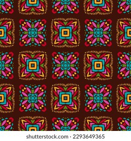 Embroidery colorful simplified ethnic  pattern . Vector  traditional folk elements   for design. boho chic, strips ornament 