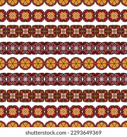 Embroidery colorful simplified ethnic  pattern . Vector  traditional folk elements   for design. boho chic, strips ornament 