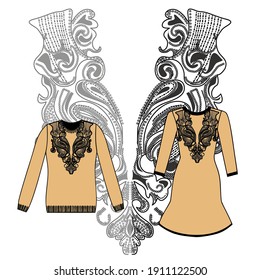 Embroidery cord design. - Vector.